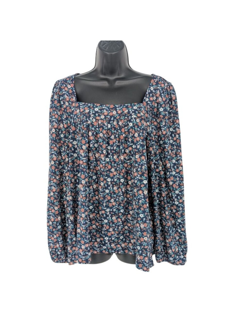Lucky Brand Floral Peasant Top Boho Cottage Romantic Prairie Lightweight XLarge